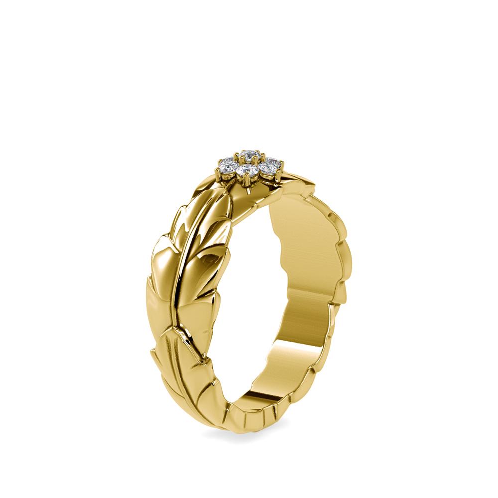 Laurel Leaf Band with Cluster