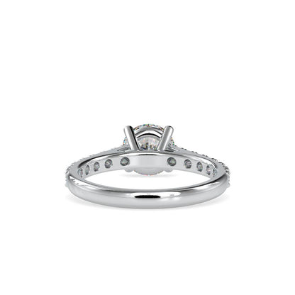 Petite 4 Prong French Pave Diamond Engagement Ring