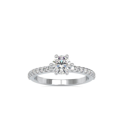 Petite 6 Prong Riviera Pave Diamond Engagement Ring