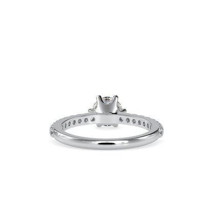 Petite 6 Prong Riviera Pave Diamond Engagement Ring
