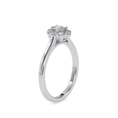Oval 4 Prong Diamond Ring