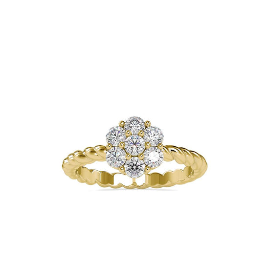 Diamond Cluster Twisted Wire Ring
