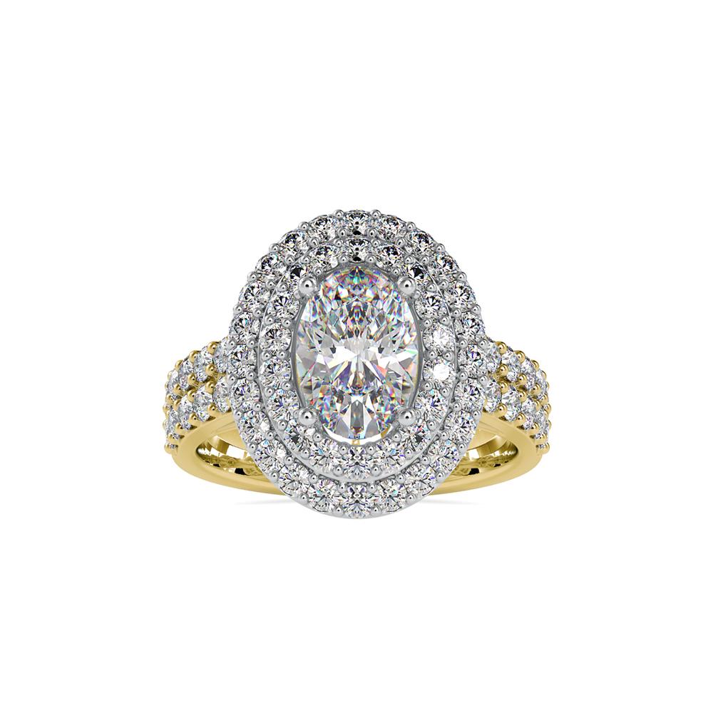 Oval Double Halo Diamond Engagement Ring