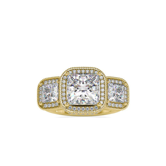 Vintage 3 Stone Diamond Engagement Ring
