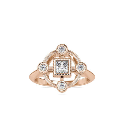 Vintage Bezel Set Diamond Engagement Ring