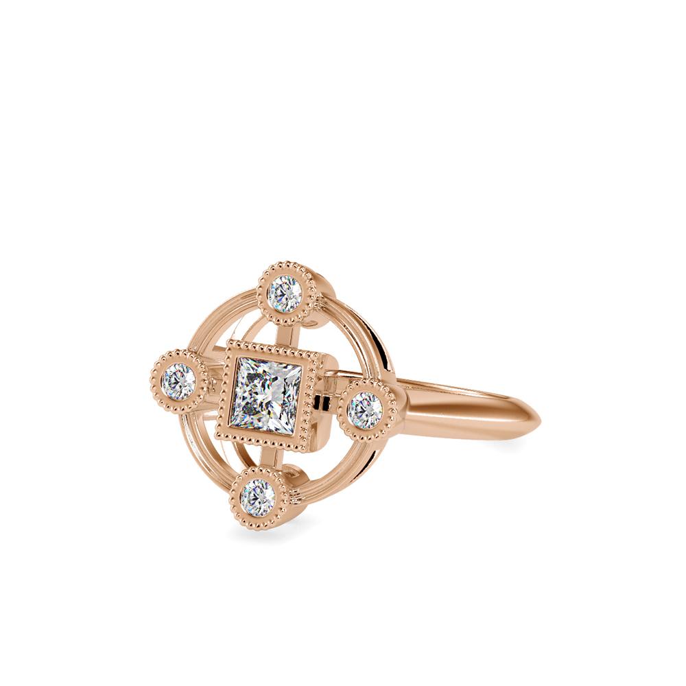 Vintage Bezel Set Diamond Engagement Ring