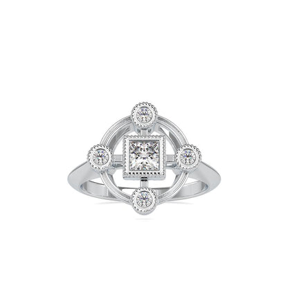 Vintage Bezel Set Diamond Engagement Ring