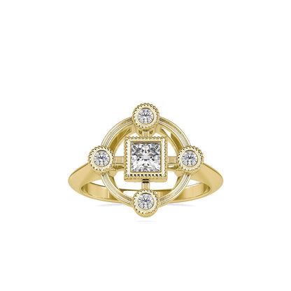 Vintage Bezel Set Diamond Engagement Ring