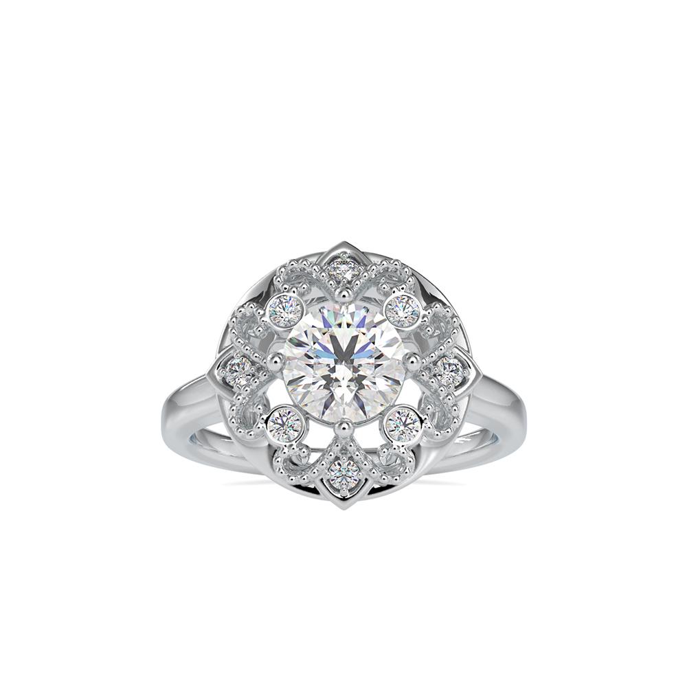 Round Vintage Halo Engagement Ring
