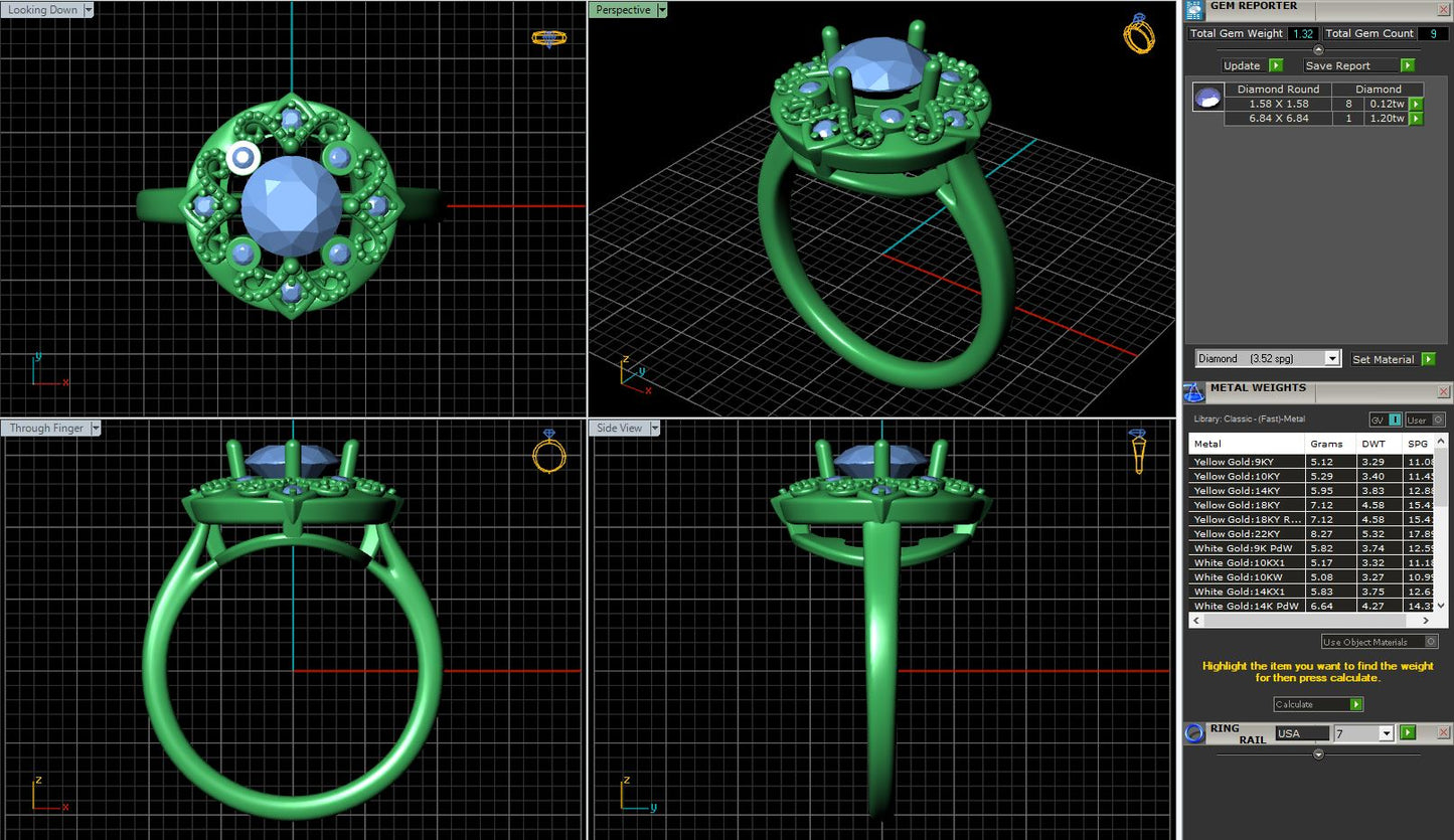 Round Vintage Halo Engagement Ring