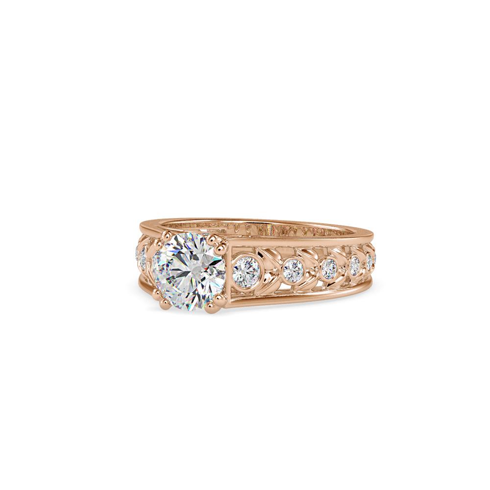 4 Duet Prongs Vintage Diamond Engagement Ring