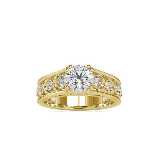 4 Duet Prongs Vintage Diamond Engagement Ring