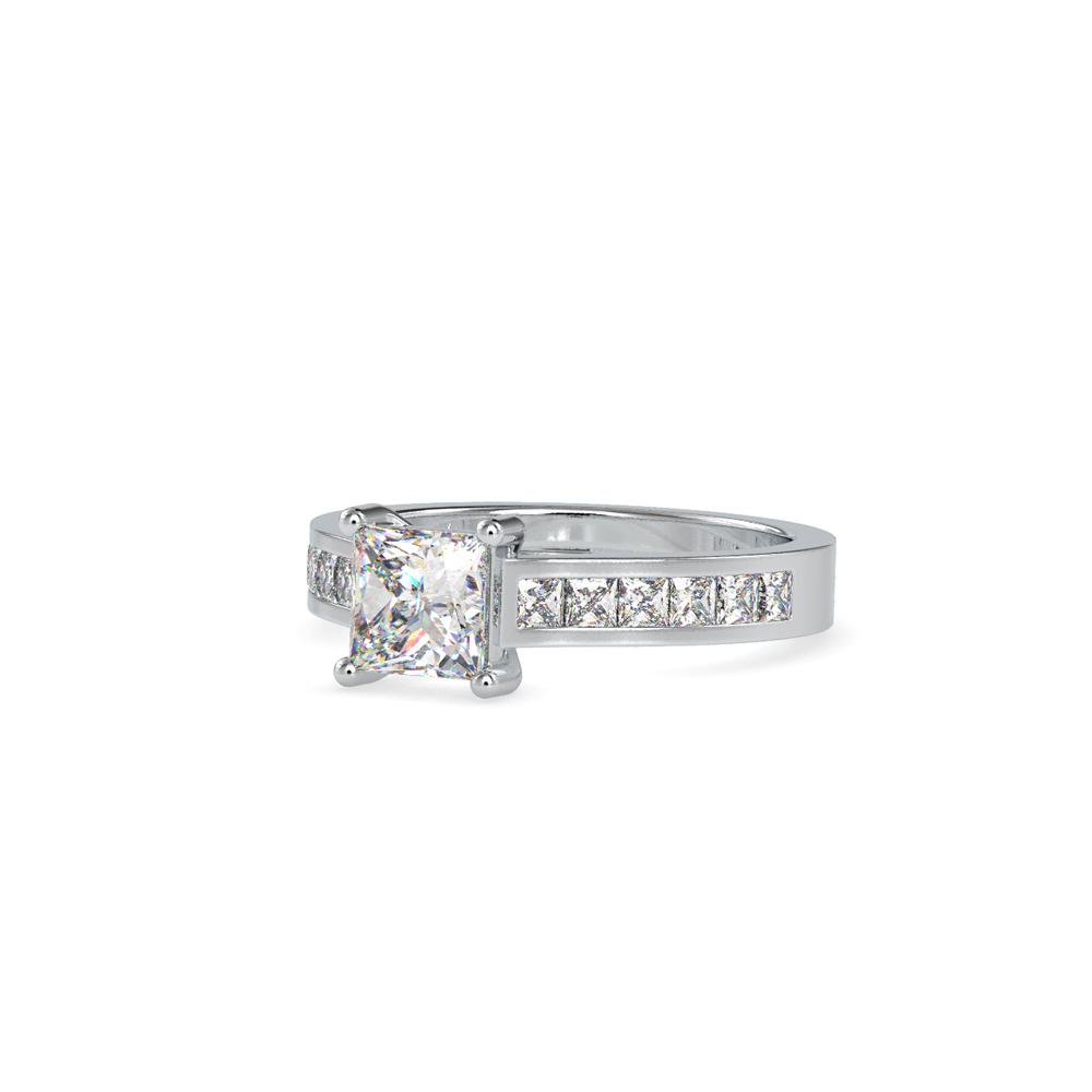 Princess 4 Prong Channel Set Diamond Engagement Ring