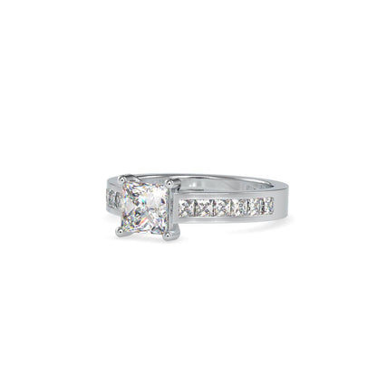 Princess 4 Prong Channel Set Diamond Engagement Ring