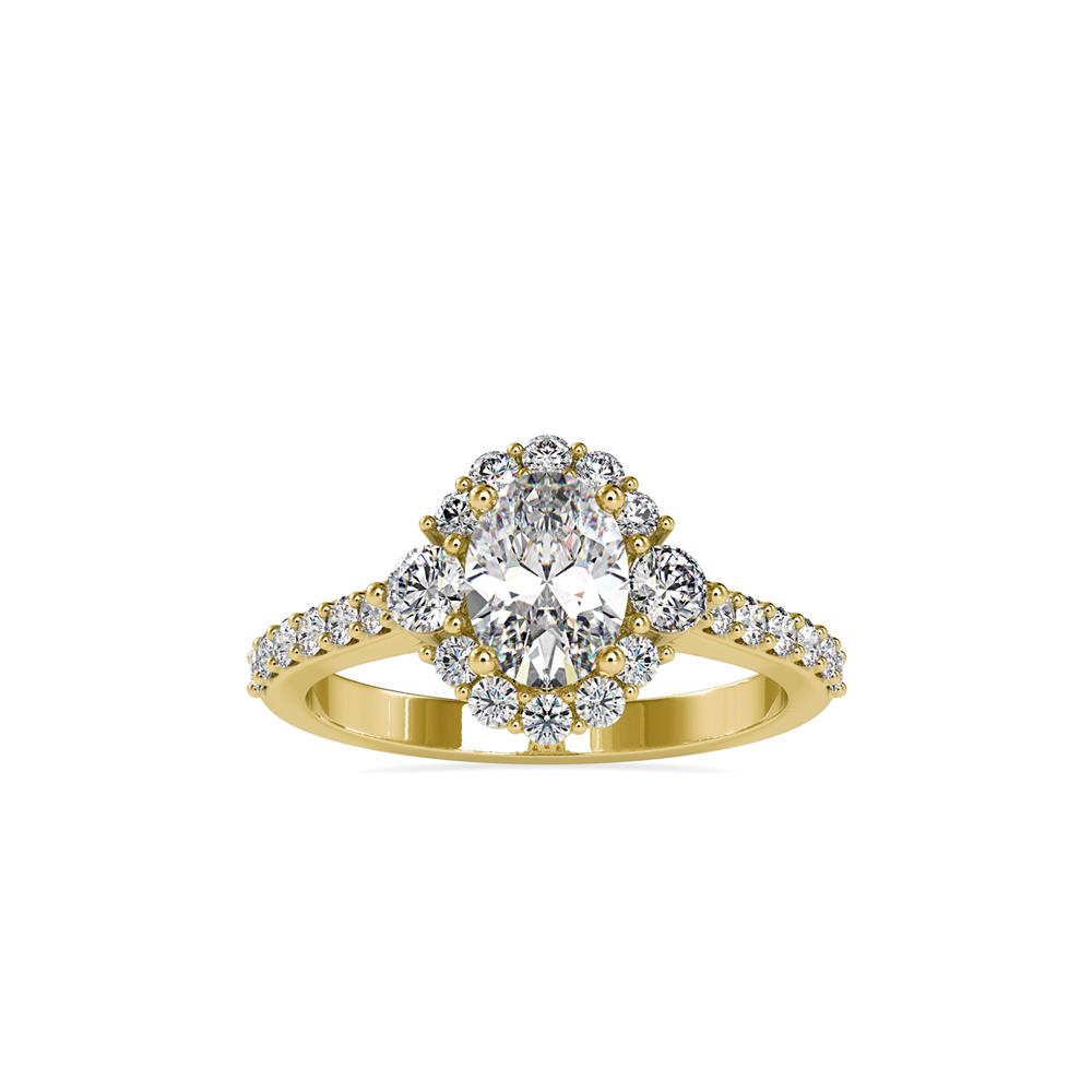Oval shape Vintage Halo Diamond Engagement Ring