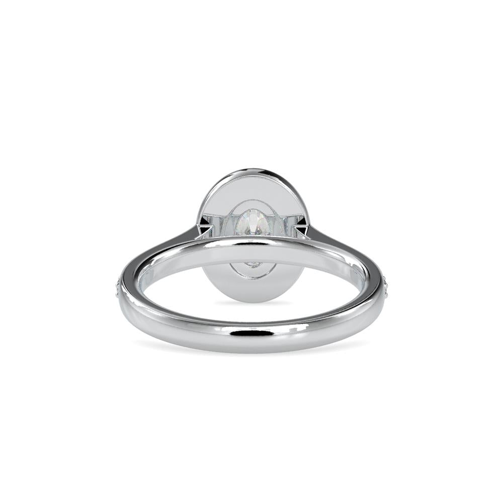 4 Prong Oval Halo Diamond Engagement Ring