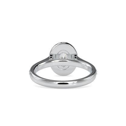 4 Prong Oval Halo Diamond Engagement Ring