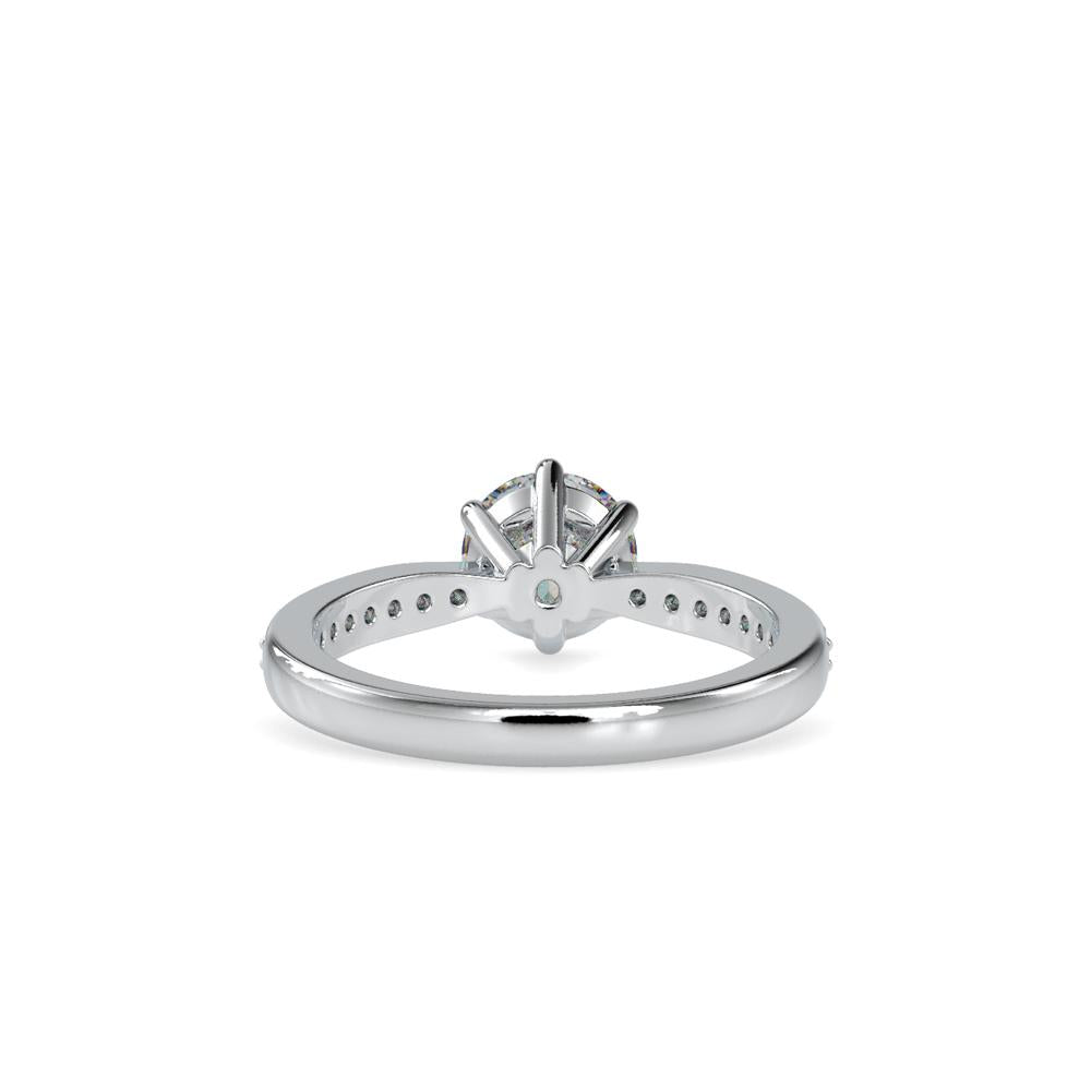 Petite 6 Prong Tapered Solitaire Engagement Ring