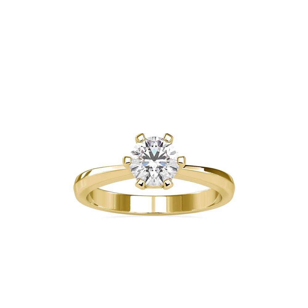 Petite 6 Prong Tapered Solitaire Engagement Ring