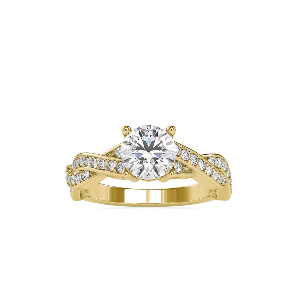 4 Prong Round Infinity Twist Diamond Engagement Ring