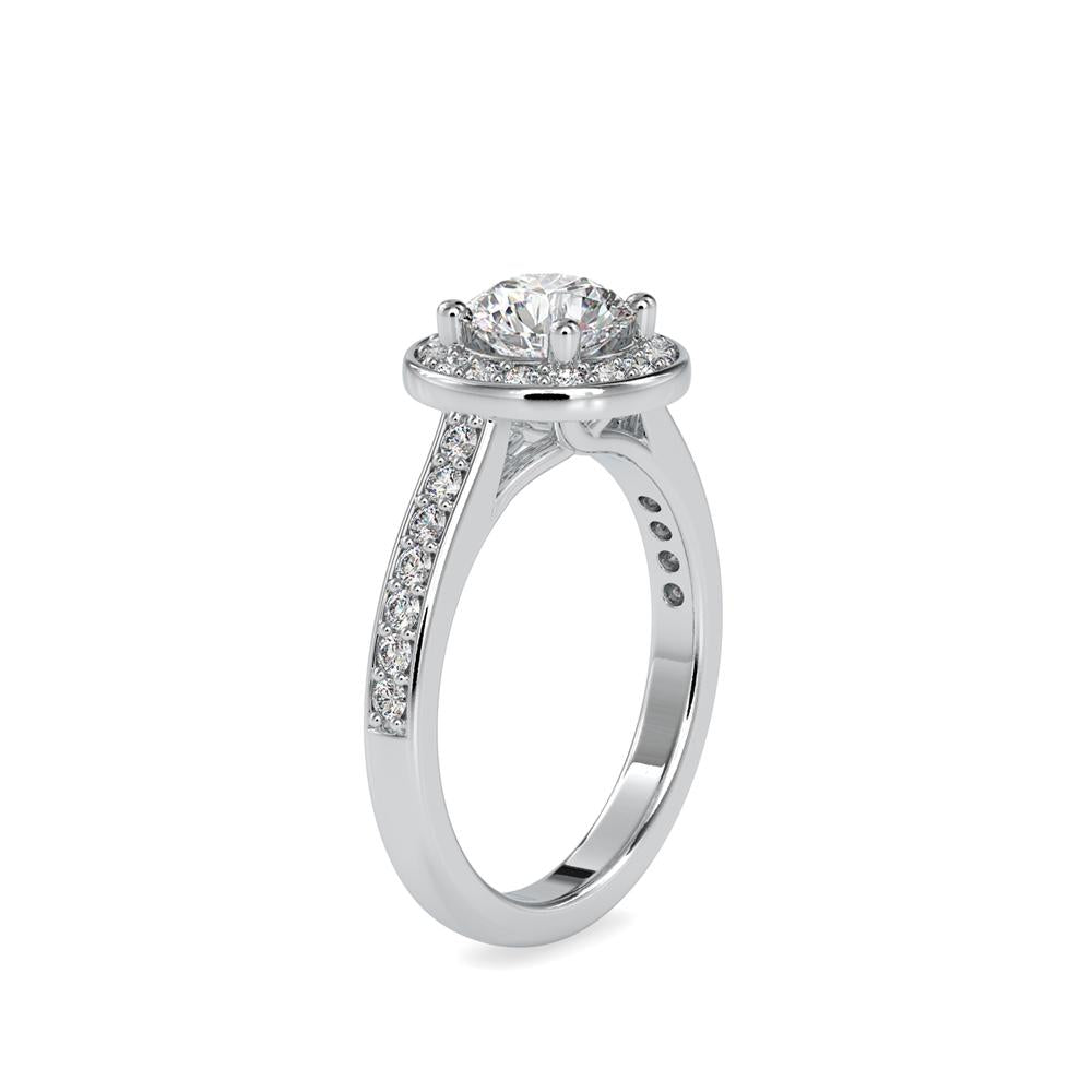 Round Halo Dimaond Engagement Ring