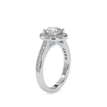 Round Halo Dimaond Engagement Ring