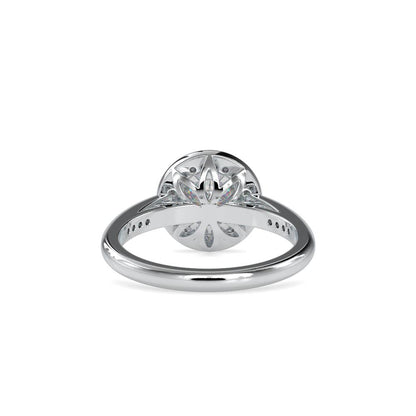 Round Halo Micropave Diamond Enagagement Ring
