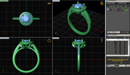 Round Halo Micropave Diamond Enagagement Ring