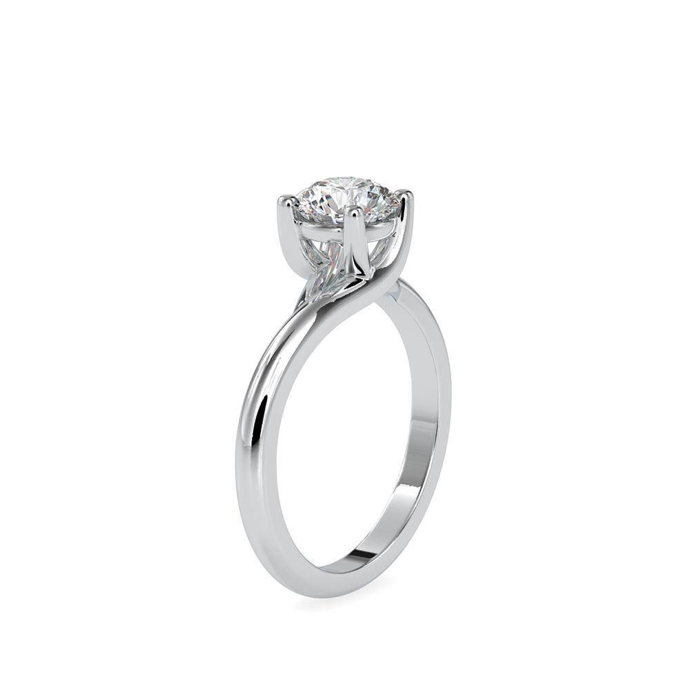 Swirl Bypass Solitaire Diamond Engagement Ring