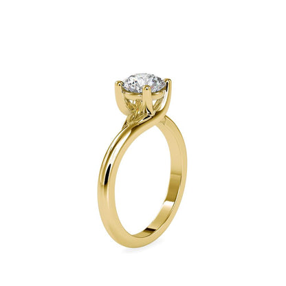 Swirl Bypass Solitaire Diamond Engagement Ring