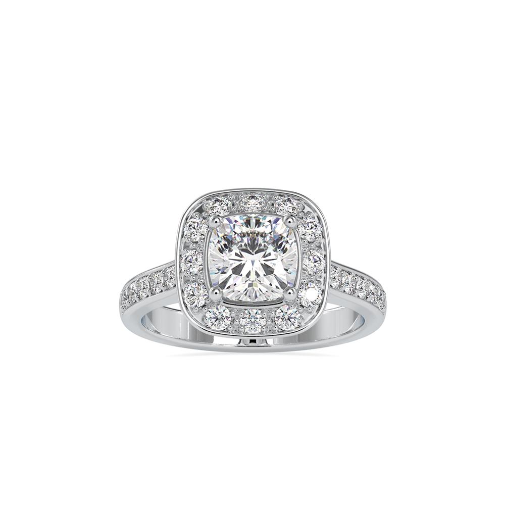 Vintage Cushion Halo Diamond Engagement Ring