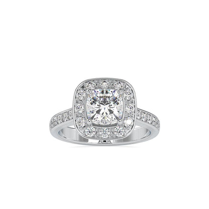Vintage Cushion Halo Diamond Engagement Ring