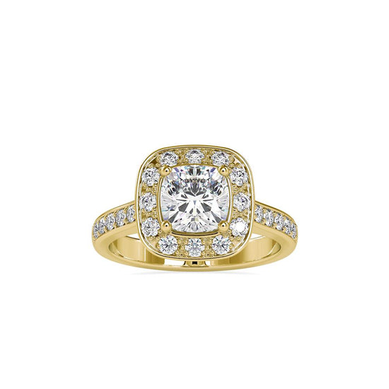 Vintage Cushion Halo Diamond Engagement Ring