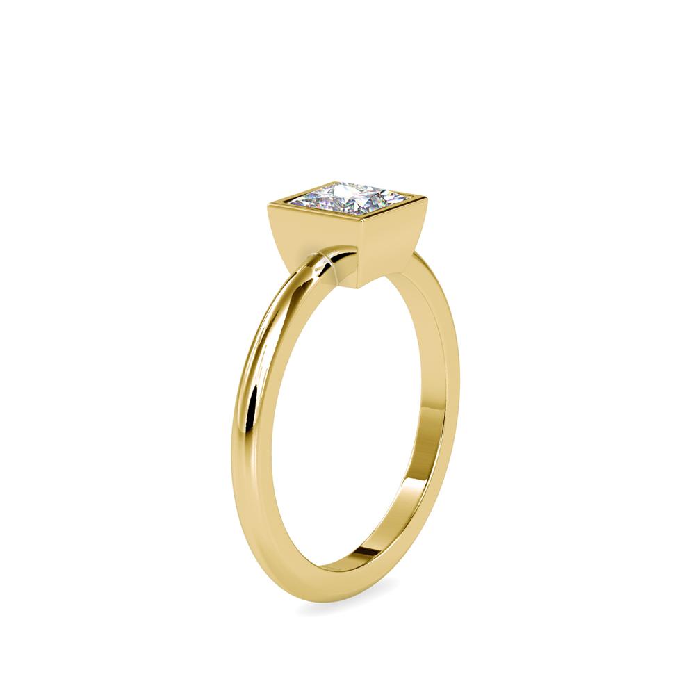 Princess Bezel Set Petite Engagement Ring