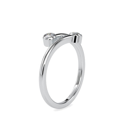 Petite Bezel Set Bypass Diamond Ring