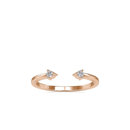 Round Diamond Tiny Cuff Ring