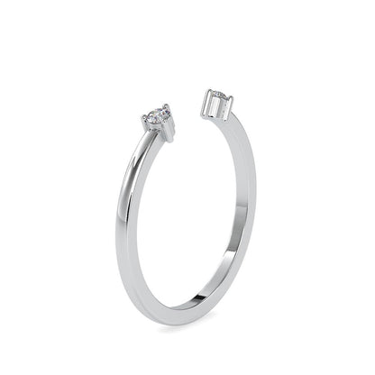 Round Diamond Tiny Cuff Ring