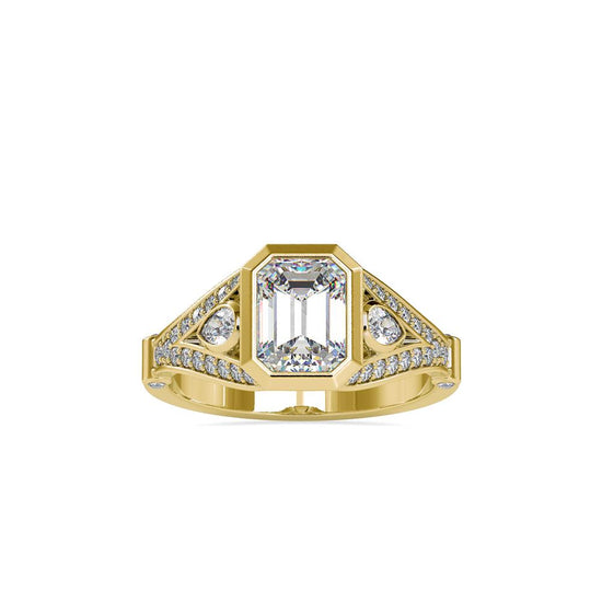 Vintage Emerald Diamond Engagement Ring