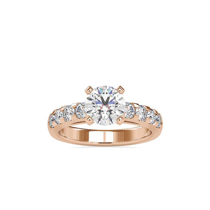 Round 4 Prong Diamond Engagement Ring