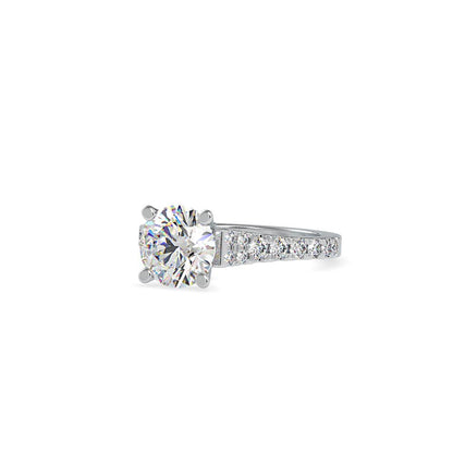 Round 4 Prong Tapered Diamond Engagement Ring