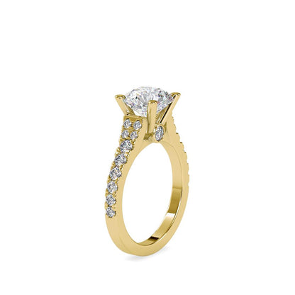 Round 4 Prong Tapered Diamond Engagement Ring
