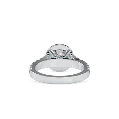 Round Halo French Pave Diamond Engagement Ring