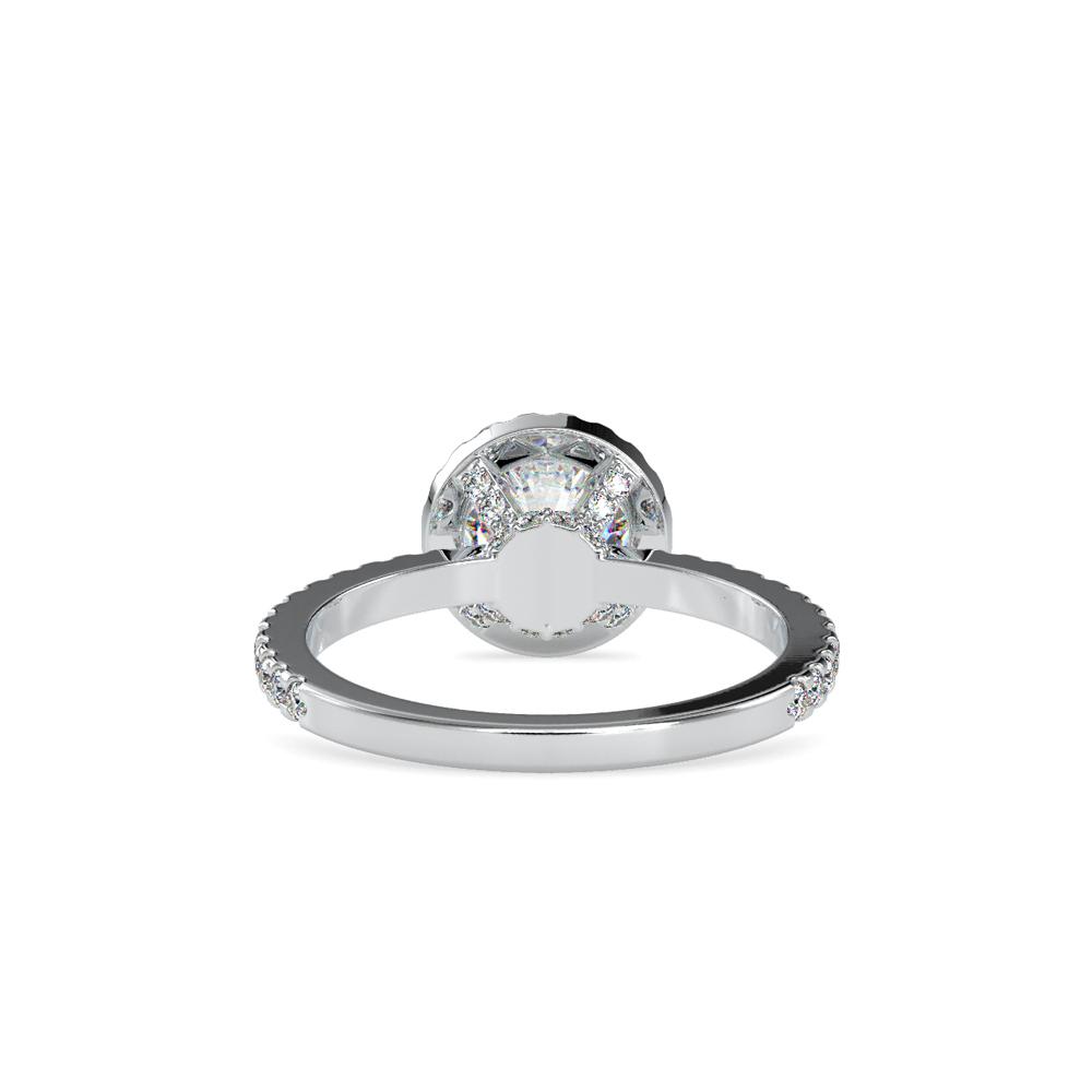 Round Halo French Pave Diamond Engagement Ring