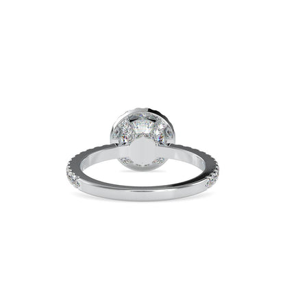 Round Halo French Pave Diamond Engagement Ring