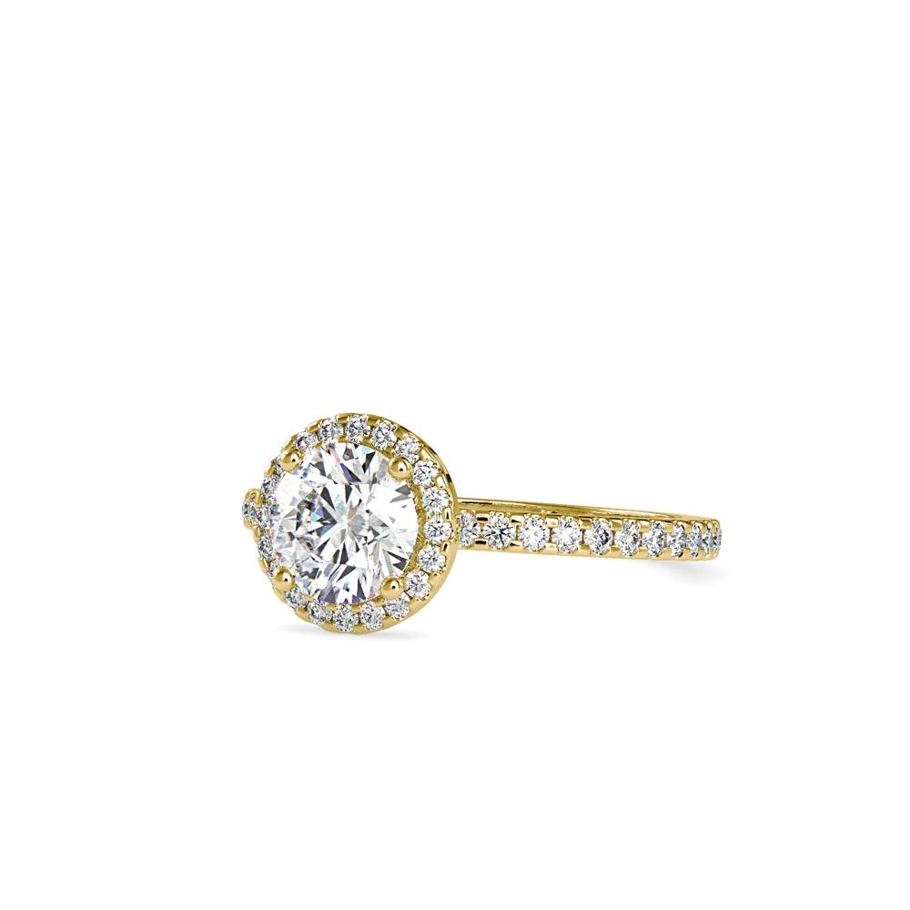 Round Halo French Pave Diamond Engagement Ring