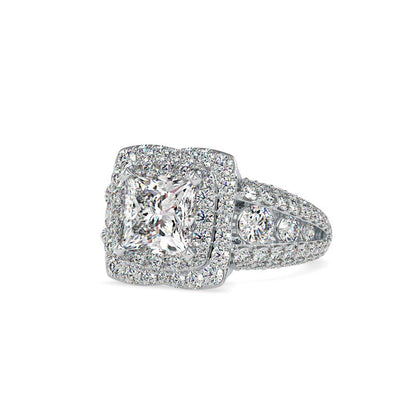 Princess Duet Halo Diamond Engagement Ring
