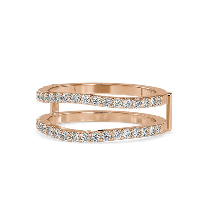 Double Sided Curved Diamond Wedding Ring