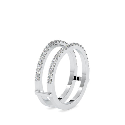 Double Sided Curved Diamond Wedding Ring