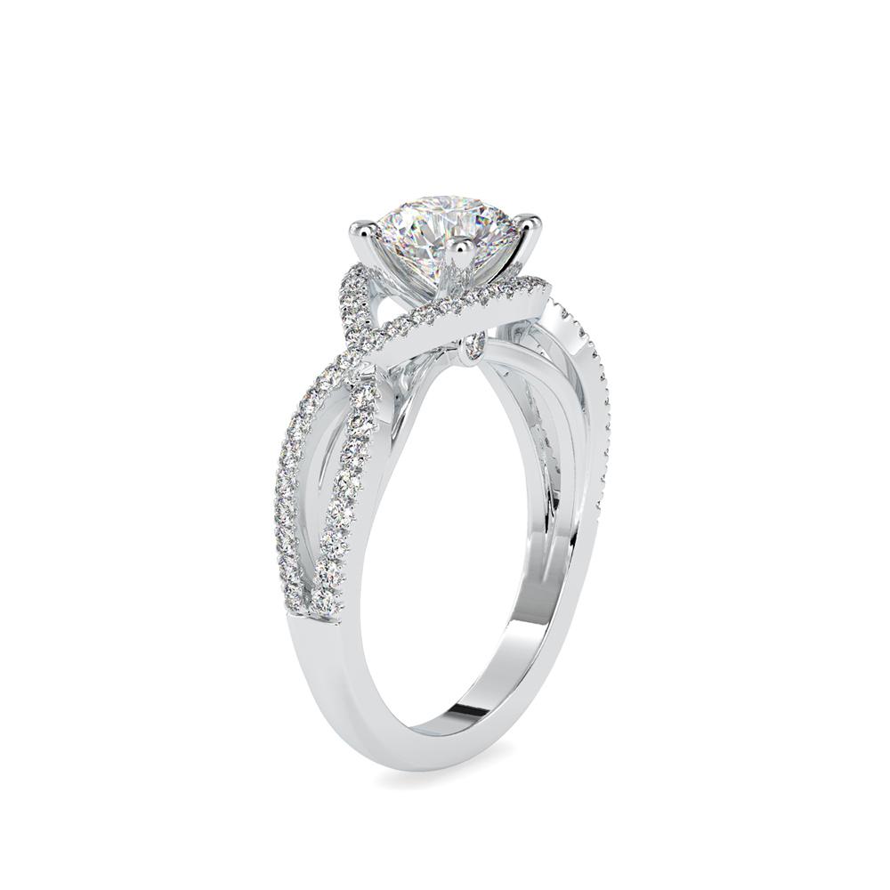 Round 4 Prong Infinity Twist Diamond Engagement Ring