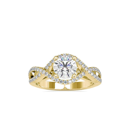 Round 4 Prong Infinity Twist Diamond Engagement Ring